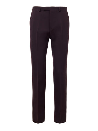 Gucci Pantalone Sartoriale Bordeaux con Ricamo Logo da uomo