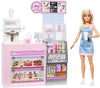 Barbie - Caffetteria, playset con bambola barista bionda e 12+ accessori a tema inclusi, tra cui macchina per caffè e frullati, tazze e cibo