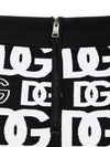 Dolce & Gabbana Minigonna in Maglina Nera con Stampa Allover da donna