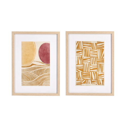 Set2 Quadro Sherley con stampa su carta, vetro, mdf e cornice in mdf