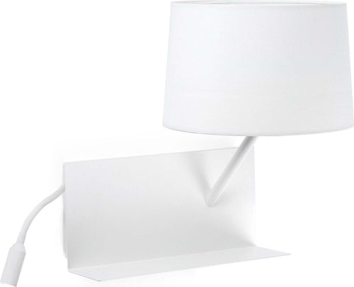 HANDY Lampada da parete bianca con lettore LED sinistra Illuminazione/Illuminazione per interni/Illuminazioni per pareti/Applique Led Mall Home - Napoli, Commerciovirtuoso.it