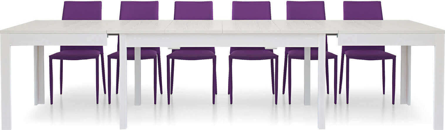 HANK---tavolo-da-pranzo-moderno-allungabile-frassinato-90x160/203/246/289/332-Bianco-Milani-Home