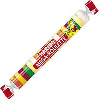 haribo mega roulette fizz , caramelle gommose (consegna gratuita ), gusto frutta, ideali per feste - 40 pezzi da 45gr [1800gr]