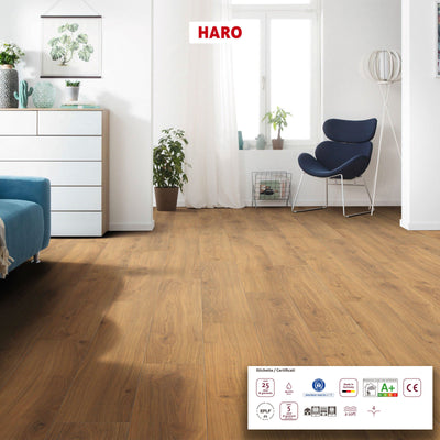 € 18.99 al mq ***PROMO*** bancali da 102,96mq di LAMINATO HARO Tritty 100 (fascia altissima) 8x193x1282 AC4 ROVERE EMILIA HONIG