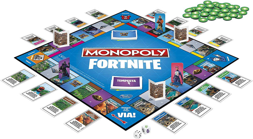 Hasbro E6603103 Monopoly Fortnite Gioco da Tavolo, 13 anni+, Per 2-7 Giocatori- Versione in Lingua Italiana