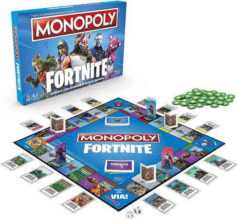 Hasbro E6603103 Monopoly Fortnite Gioco da Tavolo, 13 anni+, Per 2-7 Giocatori- Versione in Lingua Italiana
