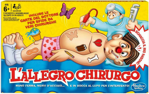 Hasbro Gaming L'allegro Chirurgo, Gioco In Scatola, Dai 6 Anni In Su, Multicolore, 39 X 4 X 24.1 Cm