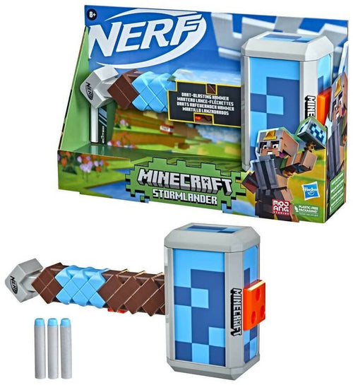 Hasbro Nerf Minecraft Schilling Martello Lancia-Dardi Gioco per Bambini E Ragazzi