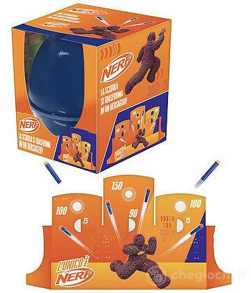 Hasbro Sorpresovo Nerf 2023 - Uovo con sorprese e Scatola che si trasforma in Set di Bersagli