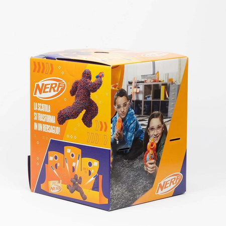 Hasbro Sorpresovo Nerf 2023 - Uovo con sorprese e Scatola che si trasforma in Set di Bersagli