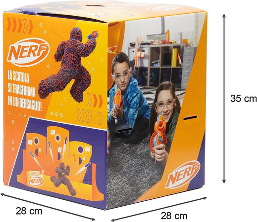 Hasbro Sorpresovo Nerf 2023 - Uovo con sorprese e Scatola che si trasforma in Set di Bersagli