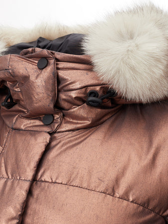 Peuterey Giubbino Imbottito Bronzo Metal 'Mils' da donna