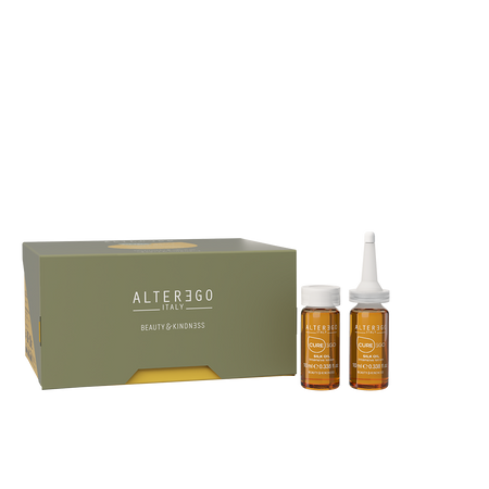 Alter Ego Silk Oil Intensive Treatment Fiale Trattamento Intensivo Nutriente Capelli Secchi e Crespi Anti Crespo Professionale 12x10 ml