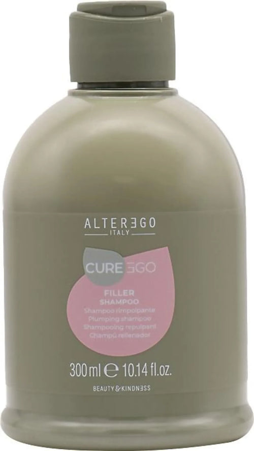 Alterego curego filler shampoo 300 ml, ricco e cremoso, ideale per idratare e rimpolpare tutti i tipi di capelli.