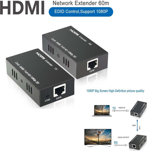 Hdmi Extender Ethernet Cavo Di Rete Lan Over Cat6 60 Metri Hdmi 3d Fullhd 1080p Elettronica/Home Cinema TV e video/Accessori/Cavi/Cavi HDMI Trade Shop italia - Napoli, Commerciovirtuoso.it
