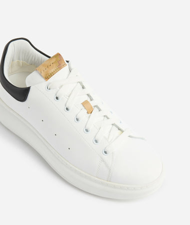 Alviero Martini Uomo Sneakers in pelle liscia con tallone a contrasto Bianche