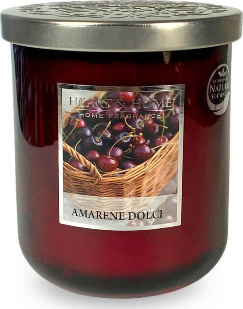 Heart & Home Candela Profumata Amarene Dolci 115g Candela in Giara 30h Candela Profuma Ambienti HHEDS13 in Cera Soia in Giara Bellezza/Fragranze e profumi/Candele profumate e profumi per la casa/Candele Tiziana non solo gioielli - Civitanova Marche, Commerciovirtuoso.it