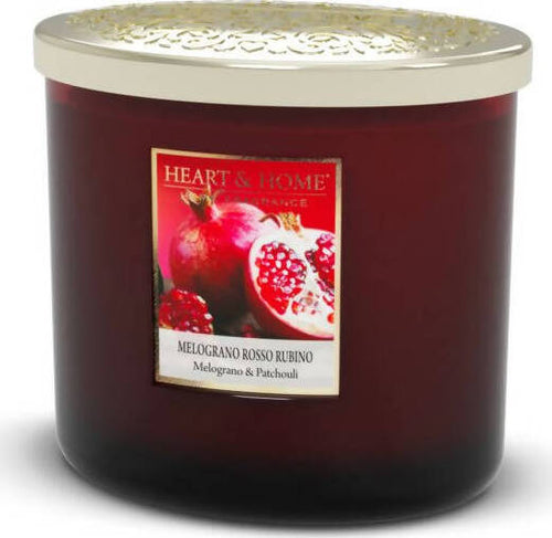 Heart&Home Candela Profumata In Cera Di Soia Melograno Rosso Rubino 340gr Fragranza Per Ambienti 75 ore Candela di Soia Tiziana non solo gioielli - Civitanova Marche, Commerciovirtuoso.it