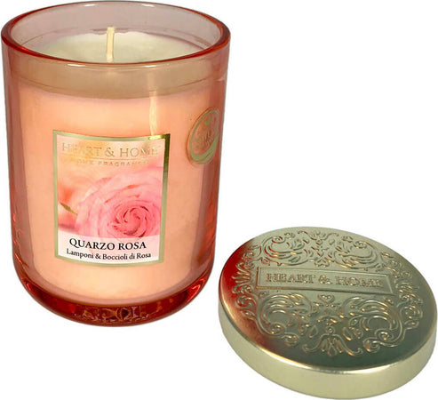 Heart&Home Candela Profumata In Cera Di Soia Quarzo Rosa- 340 gr- Fragranza Per Ambienti 75 ore Candela di Soia Tiziana non solo gioielli - Civitanova Marche, Commerciovirtuoso.it