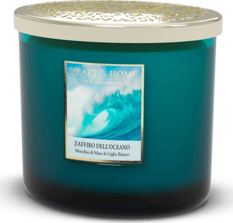 Heart&Home Candela Profumata In Cera Di Soia Zaffiro dell'Oceano - 230 gr- Fragranza Per Ambienti 40 ore Candela di Soia Tiziana non solo gioielli - Civitanova Marche, Commerciovirtuoso.it