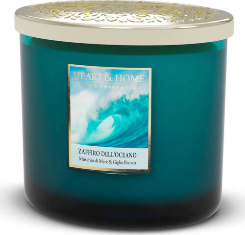 Heart&Home Candela Profumata In Cera Di Soia Zaffiro dell'Oceano - 230 gr- Fragranza Per Ambienti 40 ore Candela di Soia Tiziana non solo gioielli - Civitanova Marche, Commerciovirtuoso.it