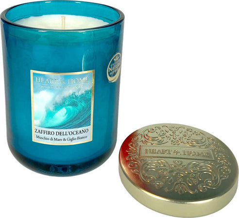 Heart&Home Candela Profumata In Cera Di Soia Zaffiro dell'Oceano - 340 gr- Fragranza Per Ambienti 75 ore Candela di Soia Tiziana non solo gioielli - Civitanova Marche, Commerciovirtuoso.it