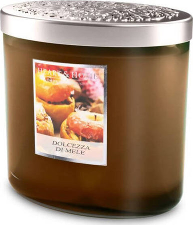 Heart&Home Dolcezza di Mele Candela Profumata 2 Stoppini 230gr. 40 ore Mela Cannella Legno Fragranza per Ambiente Candela Tiziana non solo gioielli - Civitanova Marche, Commerciovirtuoso.it