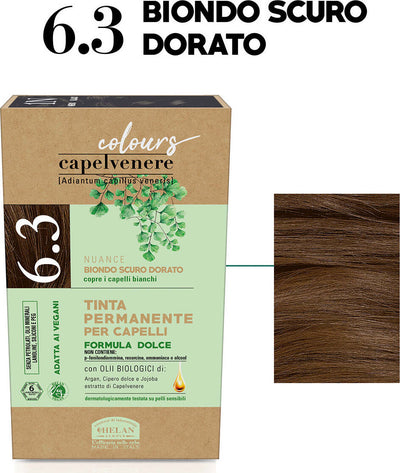Helan,-Capelvenere-Colours,-6.3,-Biondo-Scuro-Dorato,-Tinta-permanente-capelli,-senza-ammoniaca