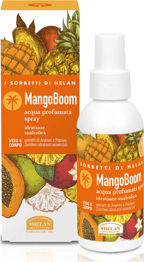 Helan,-I-Sorbetti-MangoBoom---Acqua-Profumata-Donna-e-Uomo-Spray-Idratante-e-Analcolica,-Lozione-Tonificante-con-Estratto-di-Ananas-e-Papaya---Tonico-Viso-e-Corpo-Rinfrescante-con-Vitamina-C,-100-ml