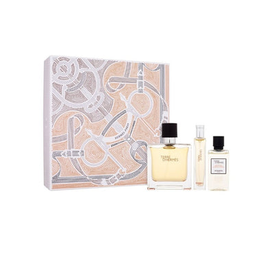 HERMES terre d'hermes parfume pure perfume eau de toilette cofanetto (75ml +15ml+ gel doccia 40ml)