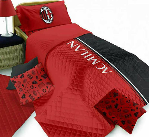 Hermet Milan Copriletto Singolo Trapuntino 170x260 Cm Trapuntato Trapuntino Squadra Di Calcio Milan Letto Singolo 1 Piazza Microfibra Milan Casa e cucina/Tessili per la casa/Biancheria per la cameretta/Trapunte e copriletti La Bottega del Risparmio - Bari, Commerciovirtuoso.it