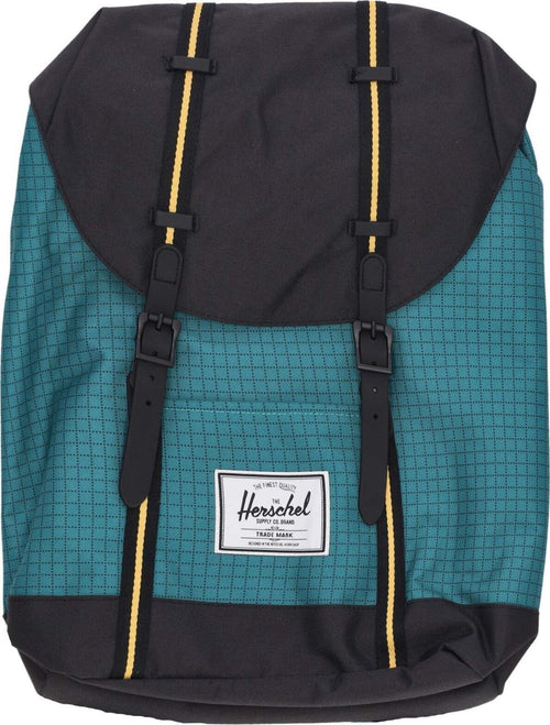 HERSCHEL-Zaino-Uomo-Retreat-Harbour-Blue-Grid/black-da-uomo