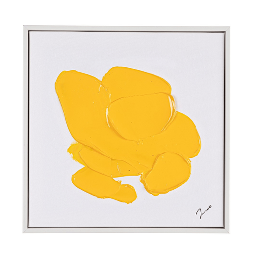 Quadro dipinto su tela trilix giallo 30 x 30 cm