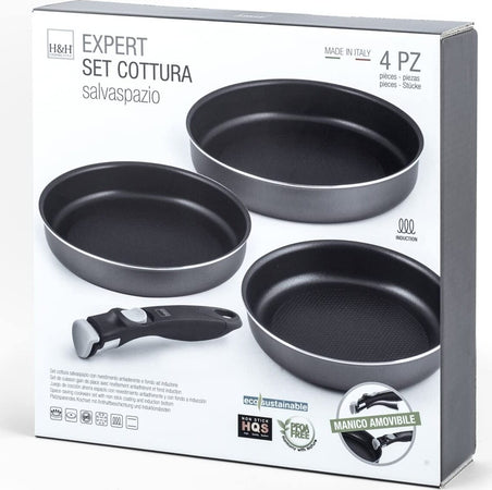 H&H---SET-4PZ-COTTURA-SALVASPAZIO-CON-MANICO-AMOVIBILE-ANTIADERENTE-E-FONDO-AD-INDUZIONE