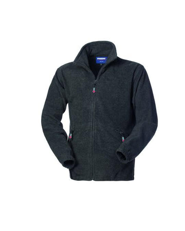 Pile Cerniera Lunga Grigio Melange Pile da Lavoro Zip Intera con Tasche Officina Industria Tempo Libero