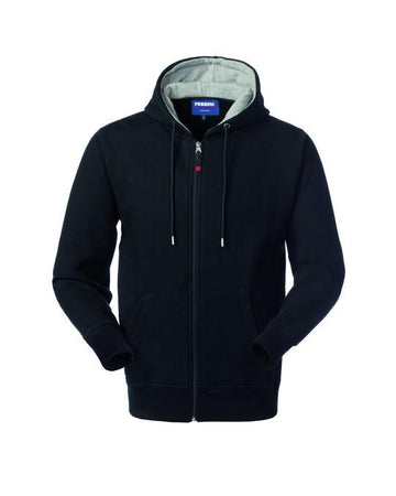 Felpa Cardiff Nero Felpa con Cappuccio in Contrasto Zip Lunga