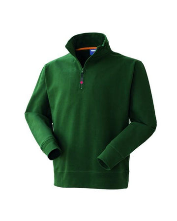 Felpa Grabby Verde Felpa Mezza Zip Puro Cotone Felpa da Lavoro Industria Officina Tempo Libero
