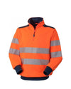 Felpa Hi-Vis Arancio con Inserti Felpa Mezza zip da Lavoro Alta Visibilità da Cantiere Asfaltatore Lavori Stradali