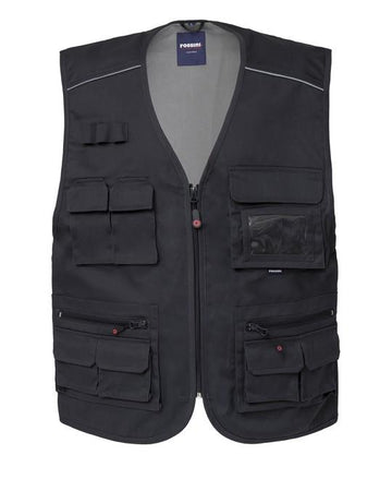 Gilet Florida Nero Gilet Multitasche da Lavoro Tempo Libero Elettricista Pescatore Installatore