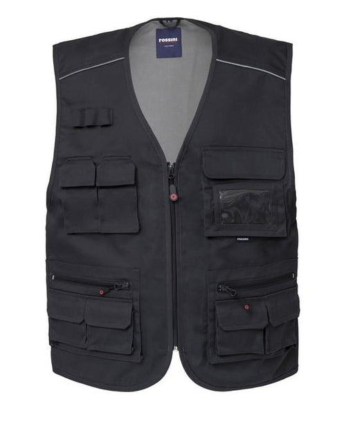 Gilet Florida Nero Gilet Multitasche da Lavoro Tempo Libero Elettricista Pescatore Installatore