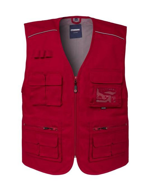 Gilet Florida Rosso Gilet Multitasche da Lavoro Tempo Libero Elettricista Pescatore Installatore