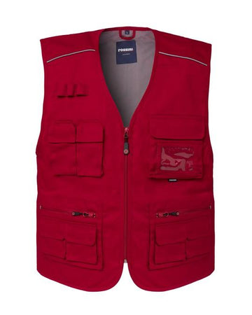 Gilet Florida Rosso Gilet Multitasche da Lavoro Tempo Libero Elettricista Pescatore Installatore