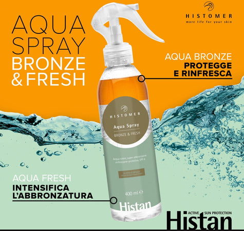 Histomer Aqua Spray Bronze & Fresh 400 Ml Aqua Spray Super Abbronzante Con Azione Protettiva SPF 6