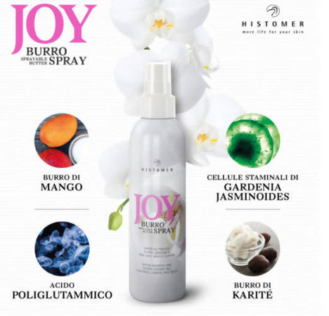 Histomer Burro Idratante Corpo Joy Burro-Spray Histomer 200 Ml Super Idratante Corpo Burro Di Mango, Burro Di Karité, Cellule Staminali Vegetali