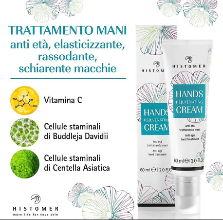 Histomer Crema Mani Histomer Rejuvenating 60ml Hands Cream Anti Età Con Vitamina C Attenua I Segni Dell'età E Le Macchie Scure Regala Tonicità E Compattezza
