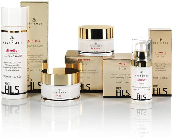 Histomer Kit Vital Filler Anti Age Histomer Kit Trattamento Lifting Viso Anti-Età Completo Bio HLS Vital Filler, Pelli Mature 45-55 Anni, con Crema Viso 24h, Siero Lifting Viso e Acqua Micellare Struccante Viso e Occhi