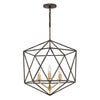 Lampadario Industrial Nordico Astrid Metallo Bronzo Opaco 3 Luci E14
