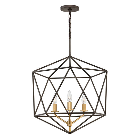 Lampadario Industrial Nordico Astrid Metallo Bronzo Opaco 3 Luci E14