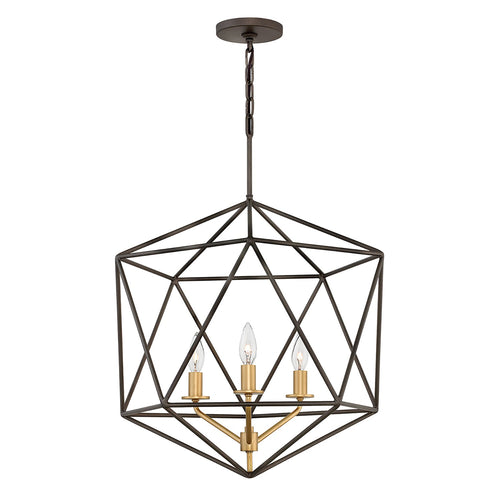 Lampadario Industrial Nordico Astrid Metallo Bronzo Opaco 3 Luci E14