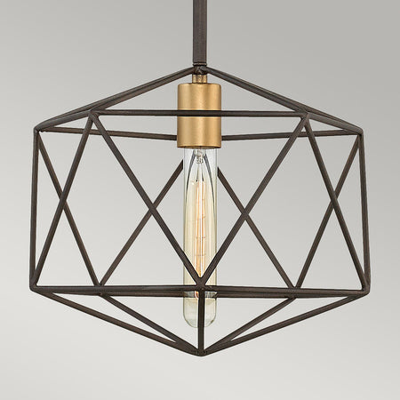 Sospensione Industrial Nordica Astrid Metallo Bronzo Opaco 1 Luce E27